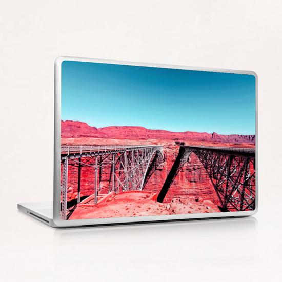 bridge in the desert with blue sky in the USA Laptop & iPad Skin by Timmy333