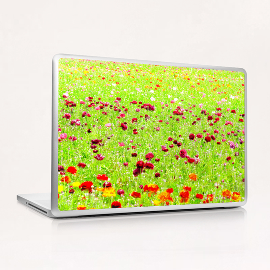 blooming flower field Laptop & iPad Skin by Timmy333