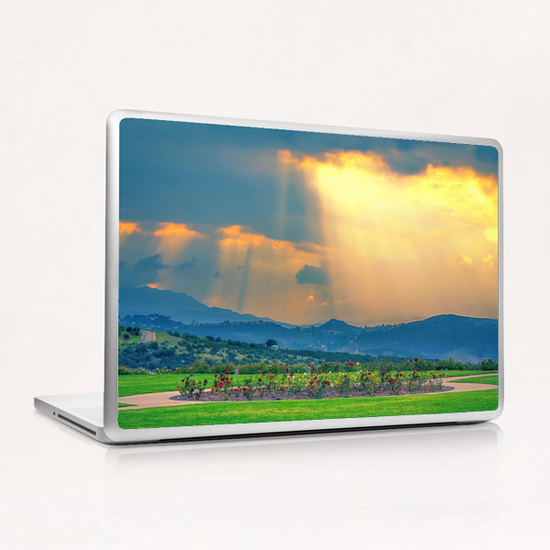 ray of light from the sky with mountain view, Simi Valley, USA Laptop & iPad Skin by Timmy333