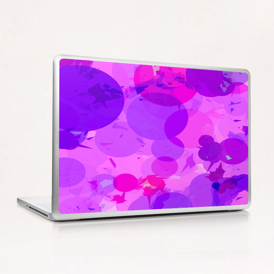 geometric circle and triangle pattern abstract in pink purple Laptop & iPad Skin by Timmy333