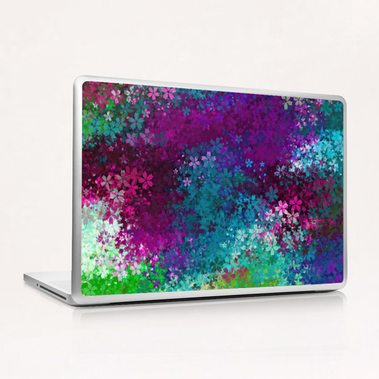 flower pattern abstract background in purple pink blue green Laptop & iPad Skin by Timmy333