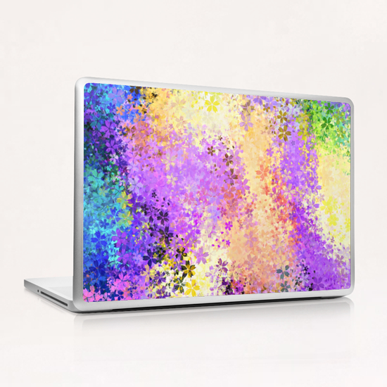 flower pattern abstract background in purple yellow blue green Laptop & iPad Skin by Timmy333