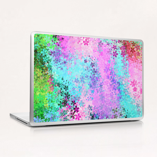 flower pattern abstract background in pink purple blue green Laptop & iPad Skin by Timmy333