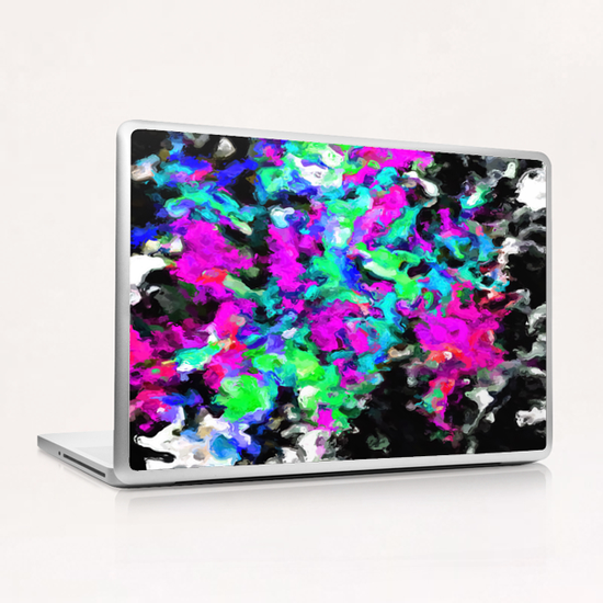 psychedelic splash painting abstract texture in pink purple blue green black Laptop & iPad Skin by Timmy333