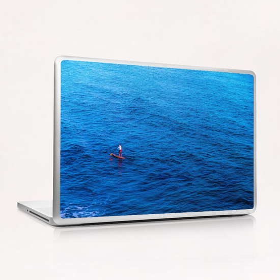 surfing with blue ocean Laptop & iPad Skin by Timmy333