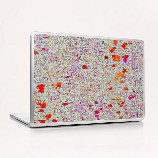 psychedelic abstract art texture background in orange pink red Laptop & iPad Skin by Timmy333