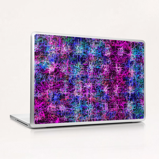 psychedelic abstract art pattern texture background in pink blue black Laptop & iPad Skin by Timmy333