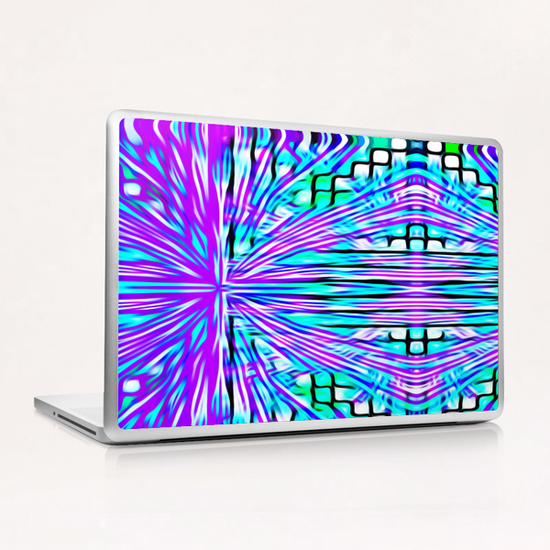 pink blue and green line pattern abstract background Laptop & iPad Skin by Timmy333