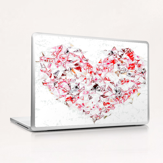 red heart shape abstract with white abstract background Laptop & iPad Skin by Timmy333