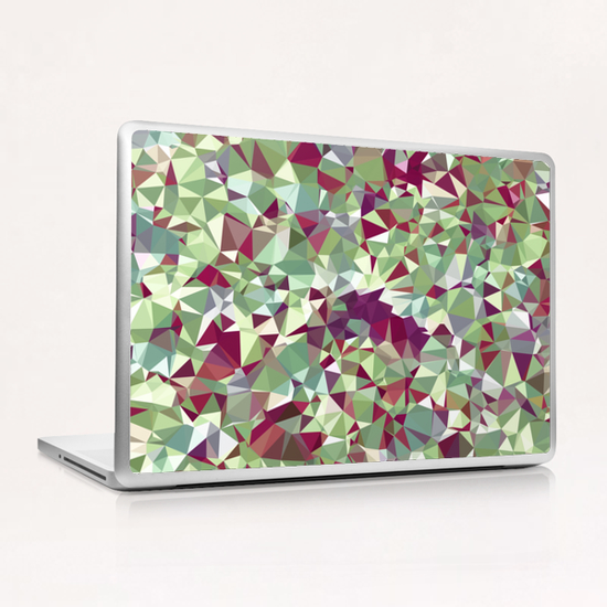 geometric triangle pattern abstract in green red Laptop & iPad Skin by Timmy333