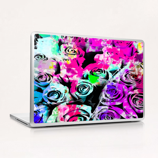 rose texture with pink purple blue green painting abstract background Laptop & iPad Skin by Timmy333