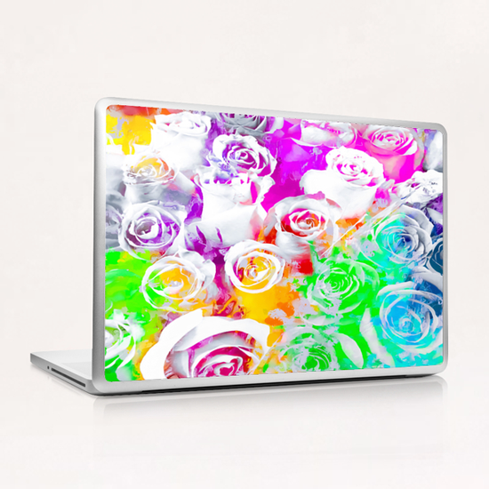 rose texture abstract  with colorful painting abstract background in pink blue green red yellow purple Laptop & iPad Skin by Timmy333