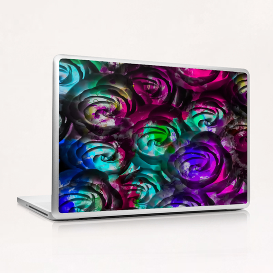 closeup rose texture pattern abstract background in red purple blue Laptop & iPad Skin by Timmy333