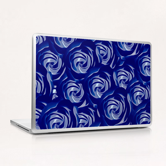 blooming blue rose pattern texture abstract background Laptop & iPad Skin by Timmy333