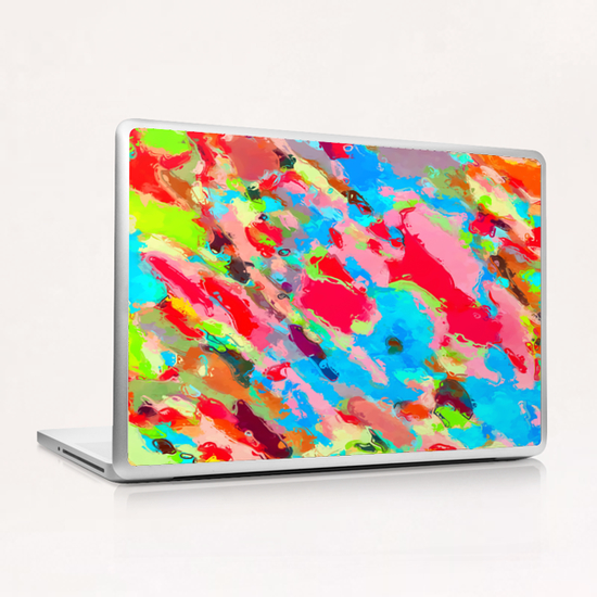 camouflage pattern painting abstract background in green blue pink red orange Laptop & iPad Skin by Timmy333