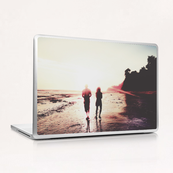 walking on the with sunset light in summer Laptop & iPad Skin by Timmy333