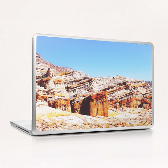 sand desert with orange mountain in California, USA with summer blue sky Laptop & iPad Skin by Timmy333