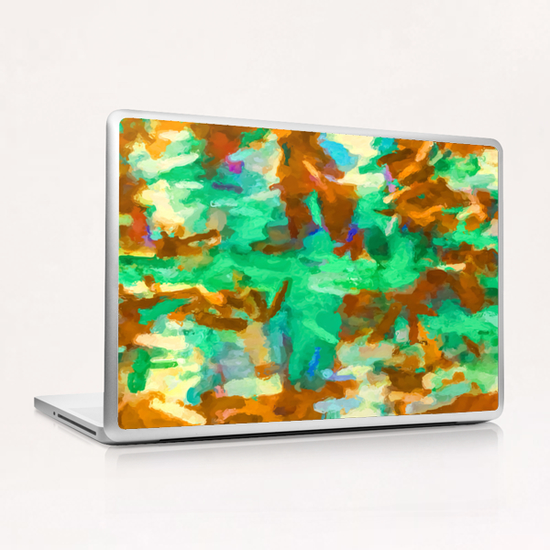 splash painting texture abstract background in green and brown Laptop & iPad Skin by Timmy333