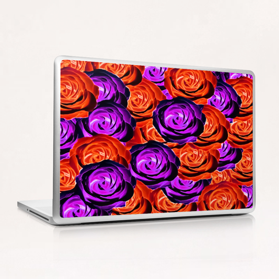 blooming rose texture pattern abstract background in red and purple Laptop & iPad Skin by Timmy333