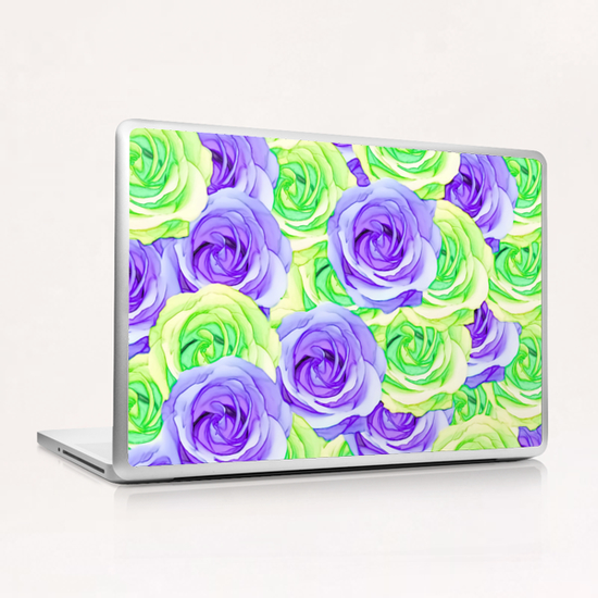 purple rose and green rose pattern abstract background Laptop & iPad Skin by Timmy333