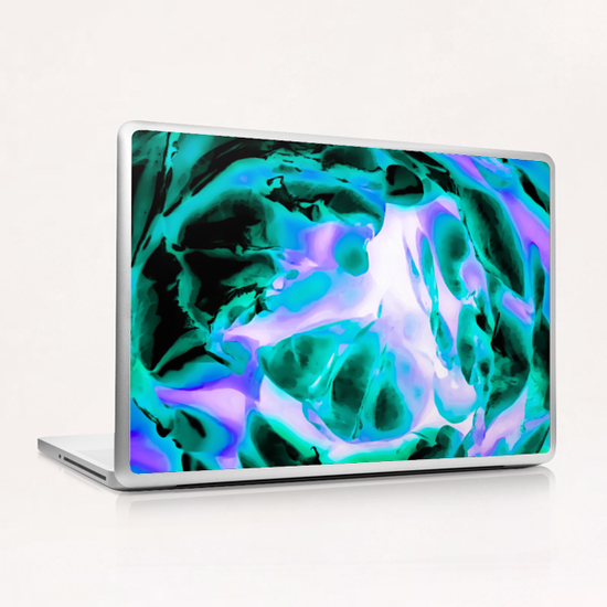 closeup rose texture abstract background in blue purple and green Laptop & iPad Skin by Timmy333