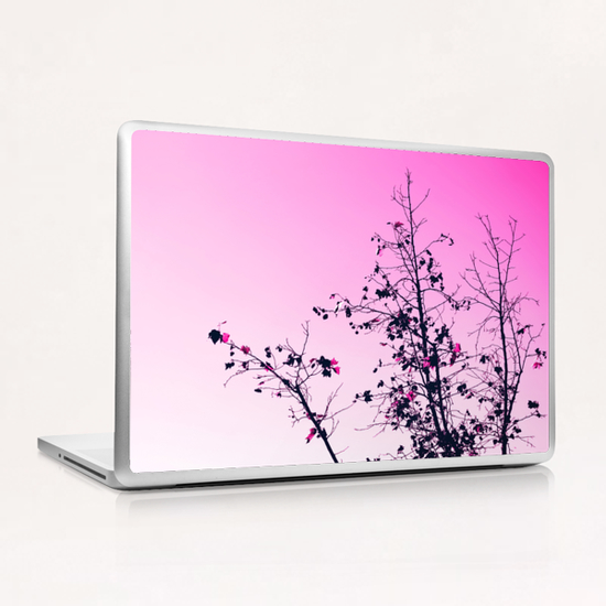 isolate tree branch abstract with leaf and pink background Laptop & iPad Skin by Timmy333