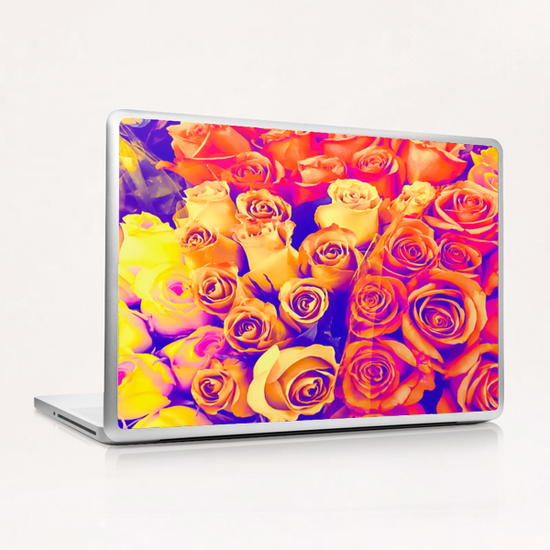 bouquet of roses texture pattern abstract in pink and white Laptop & iPad Skin by Timmy333