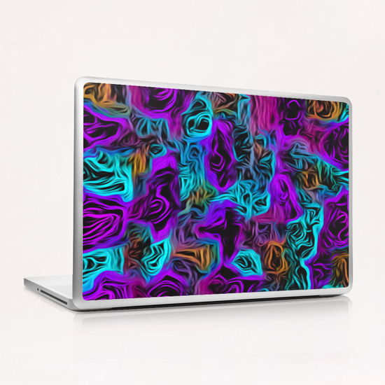 psychedelic painting texture abstract background in purple pink blue orange Laptop & iPad Skin by Timmy333