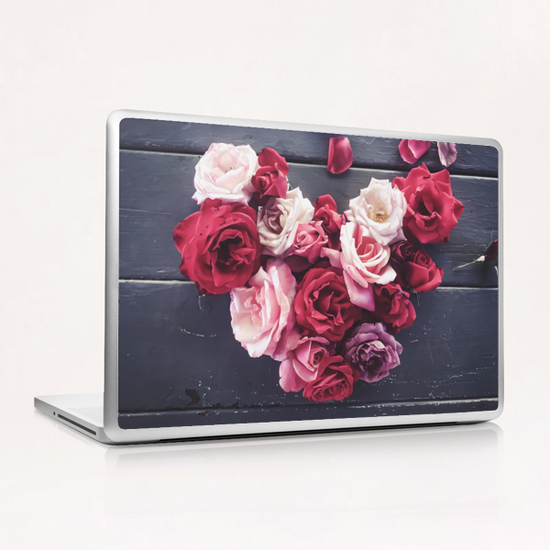 red and pink rose in the heart shape  Laptop & iPad Skin by Timmy333