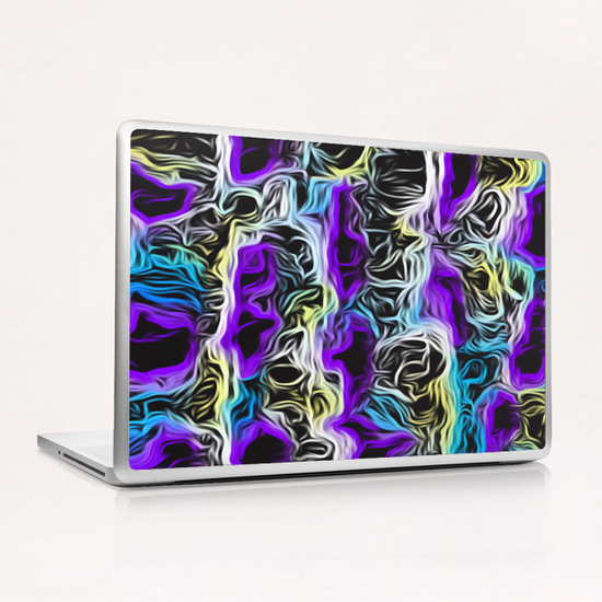 psychedelic painting texture abstract background in purple yellow blue white Laptop & iPad Skin by Timmy333