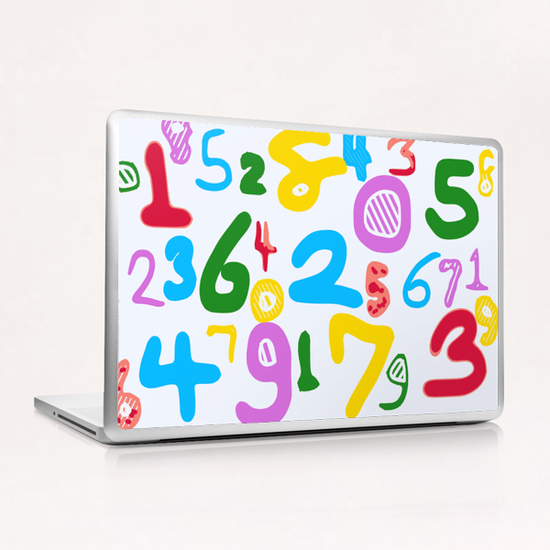 colorful number abstract background Laptop & iPad Skin by Timmy333