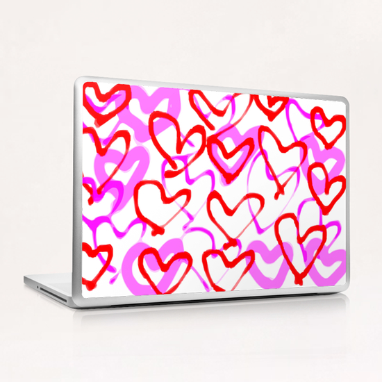 heart shape in red and pink Laptop & iPad Skin by Timmy333