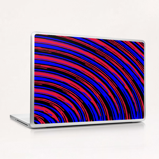 graffiti line drawing abstract pattern in red blue and black Laptop & iPad Skin by Timmy333