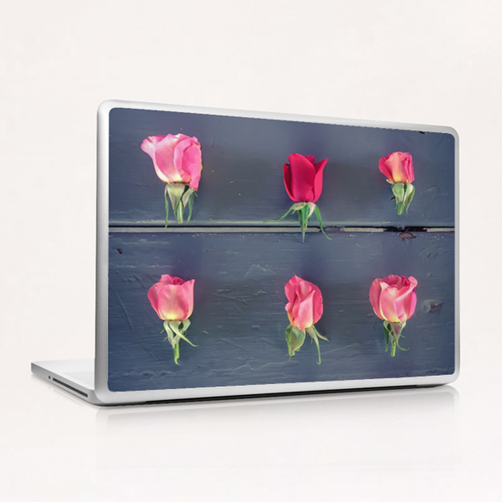 pink roses and red rose on the table Laptop & iPad Skin by Timmy333