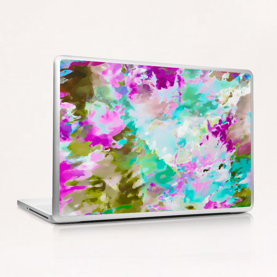 painting texture abstract background in blue pink green Laptop & iPad Skin by Timmy333