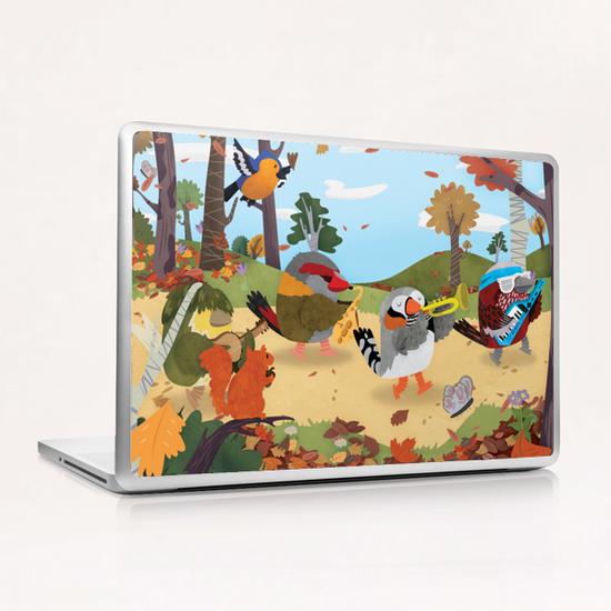 Bird Band Marching Through The Woods Laptop & iPad Skin by Claire Jayne Stamper