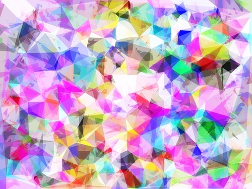 geometric triangle pattern abstract background in pink blue yellow Mural by Timmy333