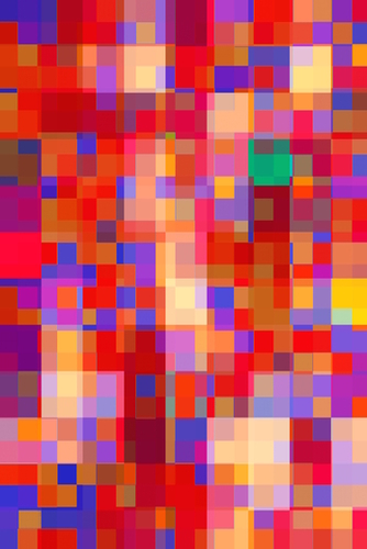 geometric pixel square pattern abstract background in red blue orange Mural by Timmy333