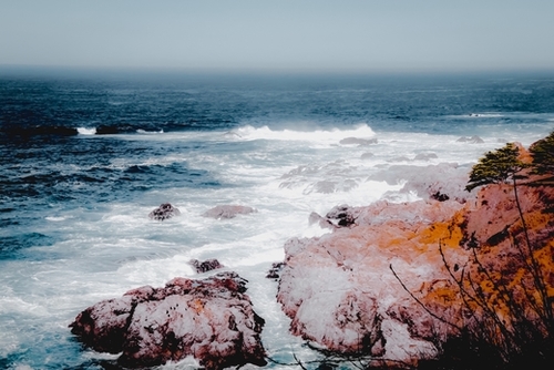 Ocean wave with beautiful scenic at Big Sur, Highway1, California, USA Mural by Timmy333