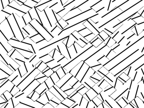 geometric line abstract pattern abstract in black and white Mural by Timmy333