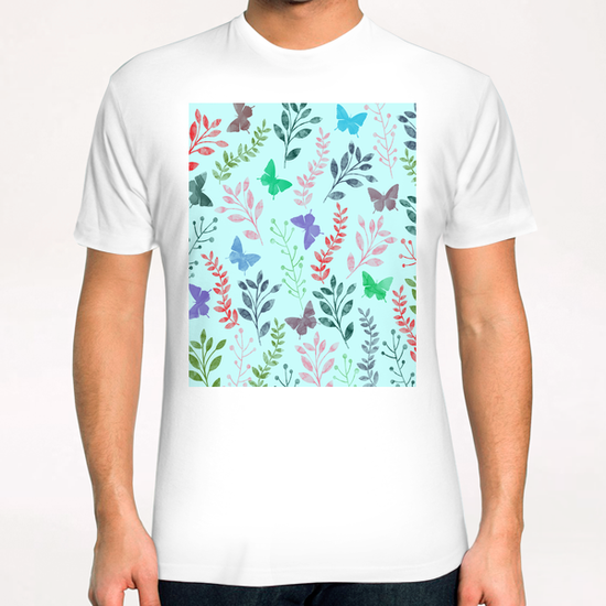 Floral and Butterfly X 0.1 T-Shirt by Amir Faysal