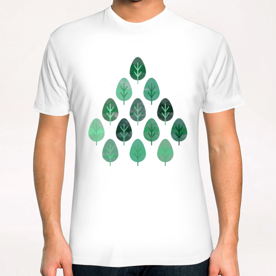 Watercolor Forest Pattern X 0.1 T-Shirt by Amir Faysal