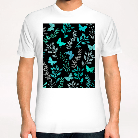 Floral and Butterfly T-Shirt by Amir Faysal