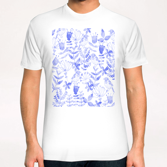 ABSTRACT FLORAL AND BIRDS X 0.2 T-Shirt by Amir Faysal