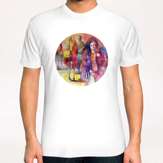 Walking in the square T-Shirt by andreuccettiart